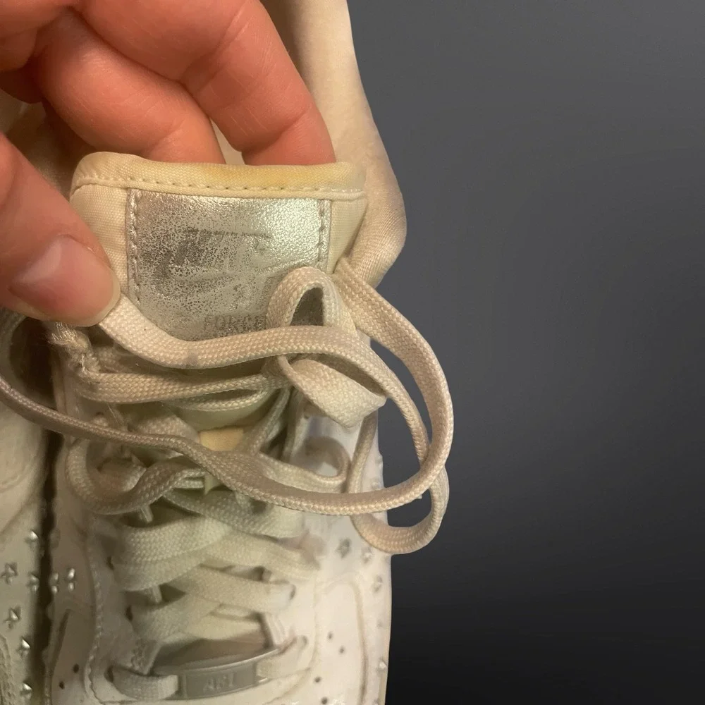 Nike Air Force 1 07 XX‎ Star Studded White Oil Grey Womens 10.5 AR0639-100